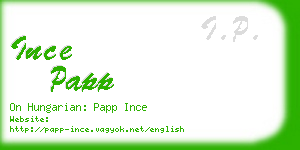 ince papp business card